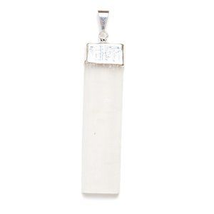 Natural Raw Selenite Crystal Necklace Pendant & Chain Healing Gemstone Jewelry